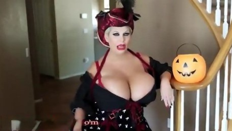 giant fake tits trick,gets a bbc anal treat