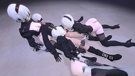 Nier Automata Shy Sluts Sucking A Huge Cock