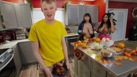 Stuffing The Turkey Video With Jimmy Michaels, Advoree, Jordyn Falls - RealityKings