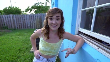 HD POV video of Kat Monroe being fucked from behind in the backyard