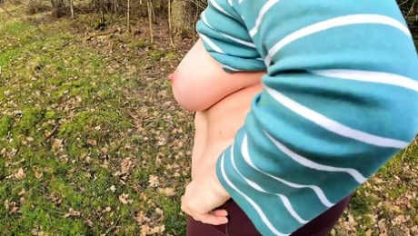 Topless hiking and titslapping