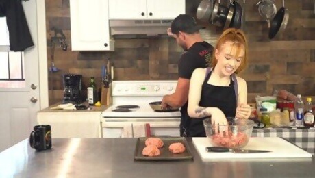 Madi Collins gets her hands dirty making smash burgers